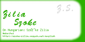 zilia szoke business card